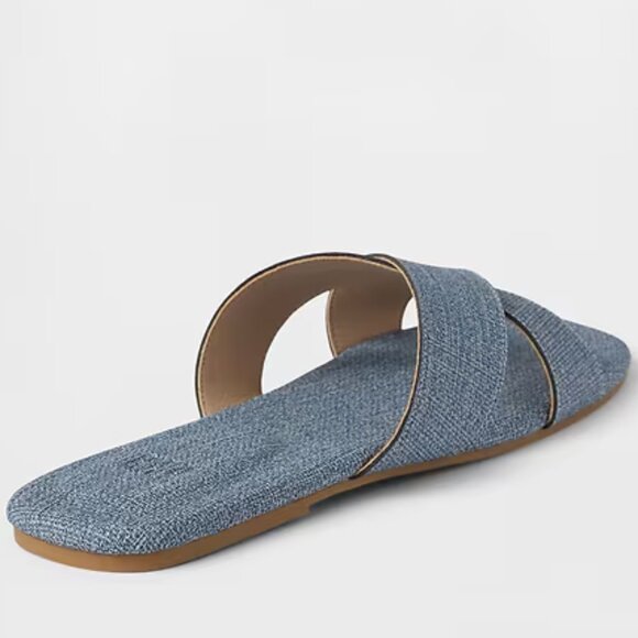 GAP Brushed Denim Blue Criss-Cross Sandals/NWT/9 - Picture 4 of 12